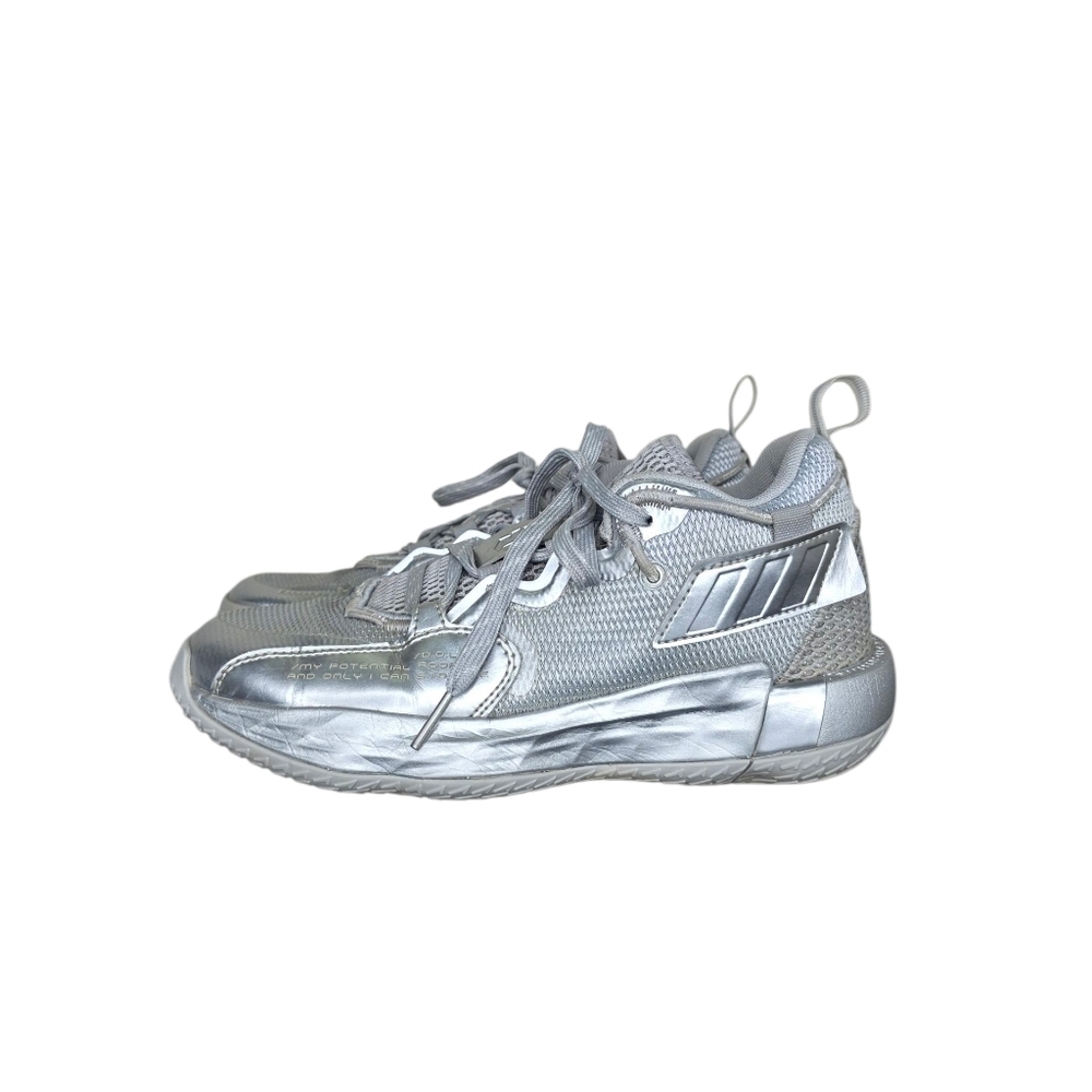Adidas Dame 7 Extended Play Basketball Sneakers Boy Size 5 Color Silver Metallic